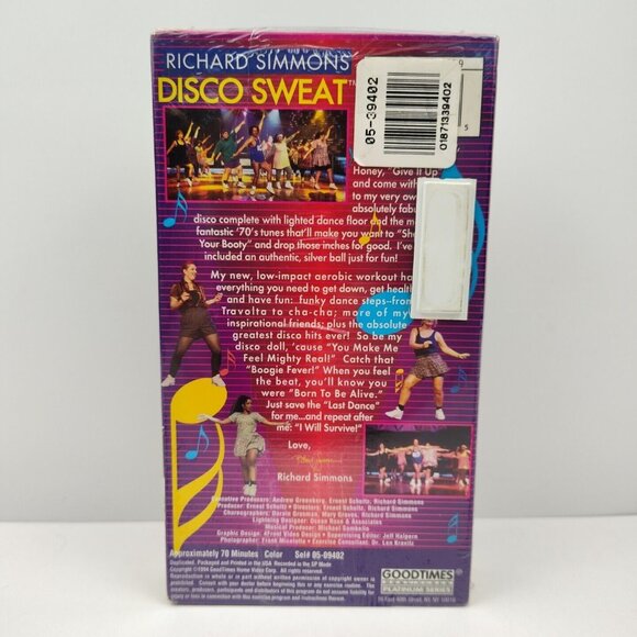 Richard Simmons Disco Sweat (1994) Vintage VHS Tape Cassette Factory Sealed - Picture 2 of 5